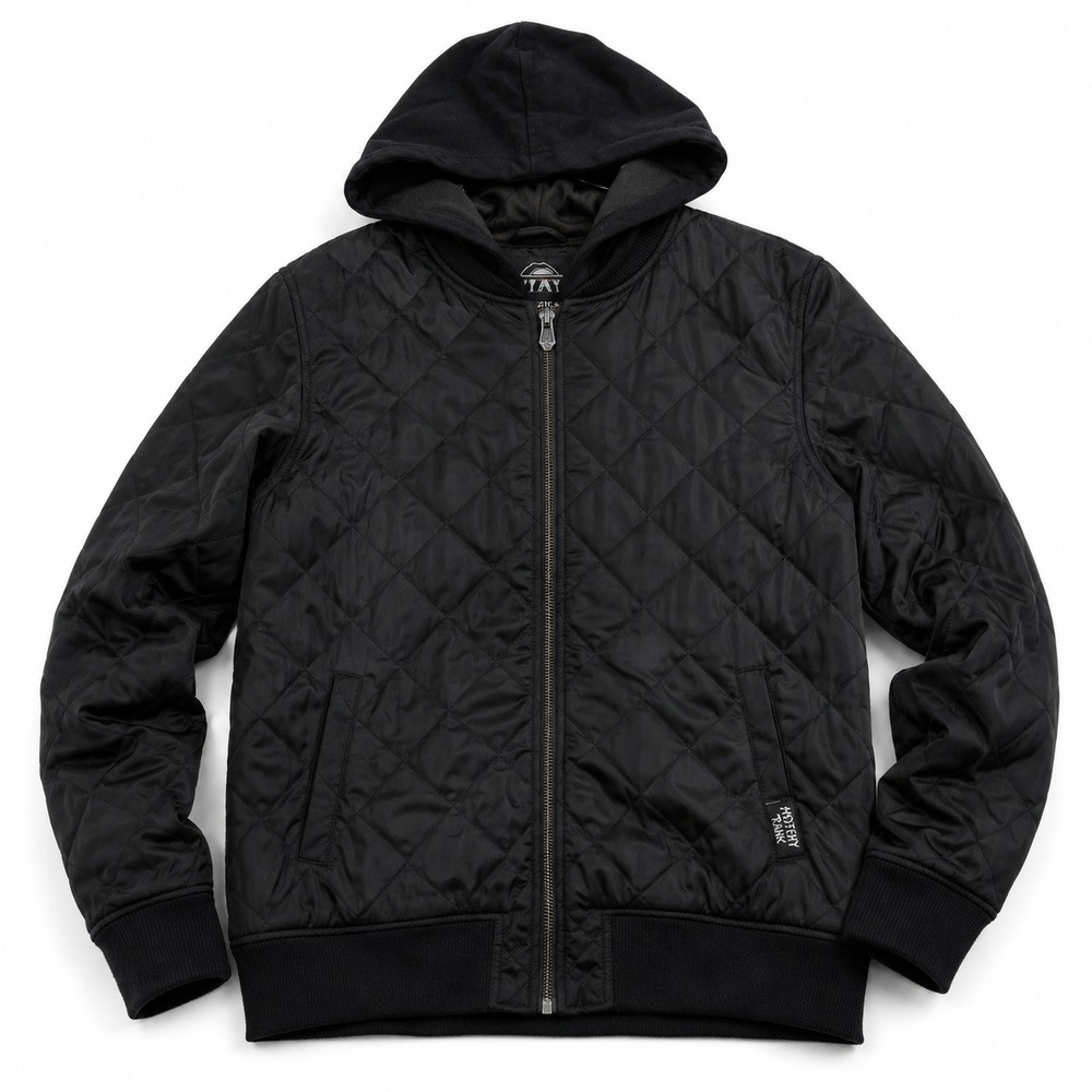 Lurking Class Sketchy Tank Quilted Bomber Jacket Black Skull Hooded Men's Large